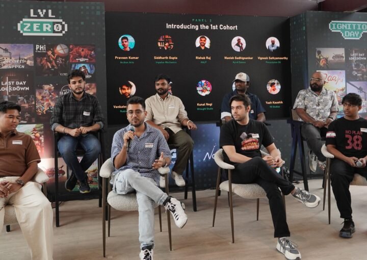 Founders and mentors of the LVL Zero gaming incubator gathering for the 2026 inaugural cohort announcement in Bangalore