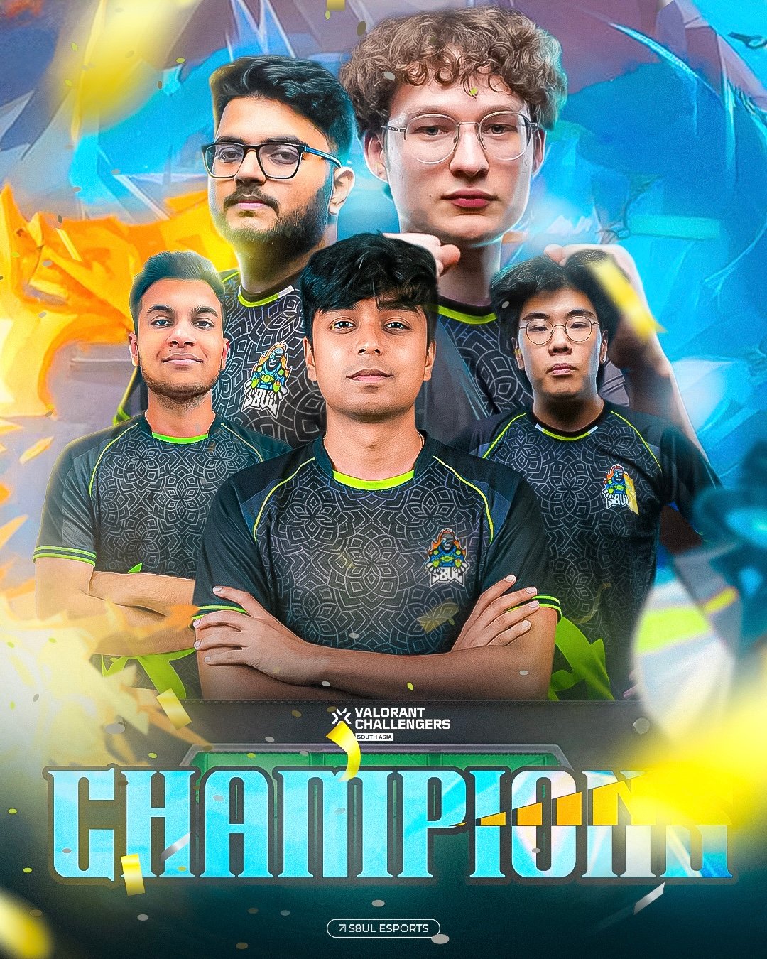 S8UL Esports VALORANT roster lifting the VCSA 2026 Split 1 trophy after defeating Revenant Xspark.